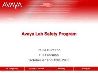 Avaya Lab Safety Program