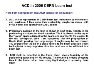 ACD in 2006 CERN beam test