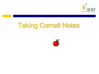 Taking Cornell Notes