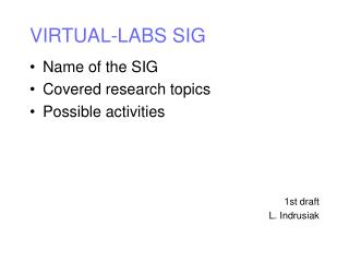 VIRTUAL-LABS SIG