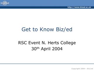 Get to Know Biz/ed