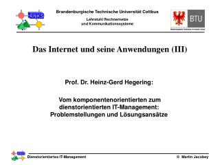 Das Internet und seine Anwendungen (III)
