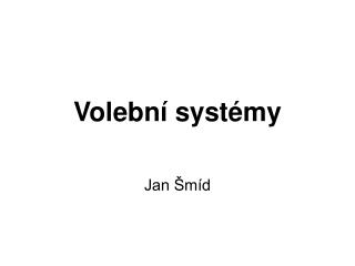 Volební systémy