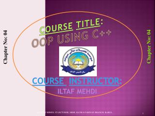 Course Title : OOP Using C++