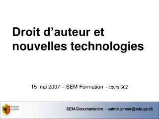 Droit d’auteur et nouvelles technologies