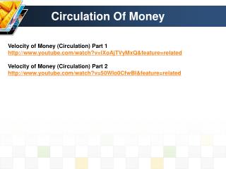 Circulation Of Money