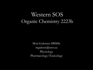 Western SOS Organic Chemistry 2223b