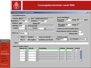 Cursusgebeurtenissen vanaf 2005