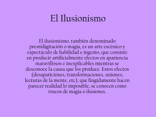 El Ilusionismo