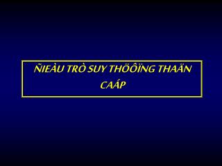 ÑIEÀU TRÒ SUY THÖÔÏNG THAÄN CAÁP