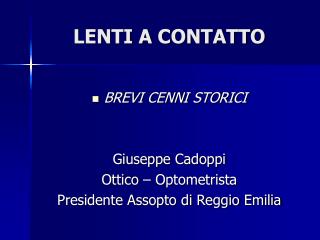 LENTI A CONTATTO