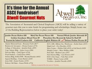 It’s time for the Annual ASCE Fundraiser! Atwell Gourmet Nuts