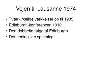 Vejen til Lausanne 1974