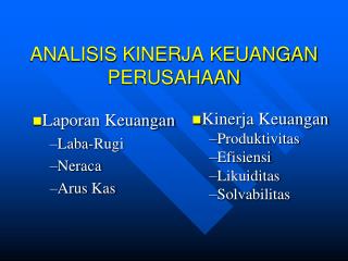 ANALISIS KINERJA KEUANGAN PERUSAHAAN
