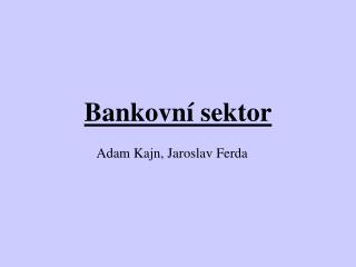 Bankovní sektor