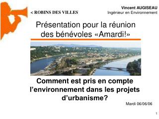 Présentation pour la réunion des bénévoles «Amardi!»