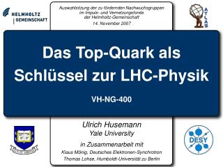 Das Top-Quark als Schlüssel zur LHC-Physik VH-NG-400