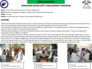 Kandahar biosecurity engagement program