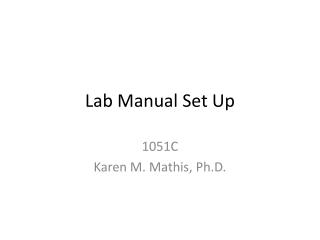 Lab Manual Set Up