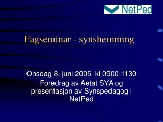 Fagseminar - synshemming