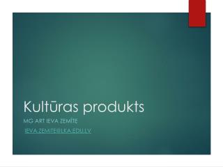 Kultūras produkts