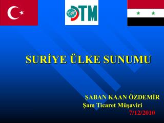 SURİYE ÜLKE SUNUMU