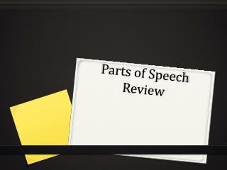 Parts of Speech Review