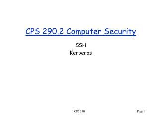 CPS 290.2 Computer Security