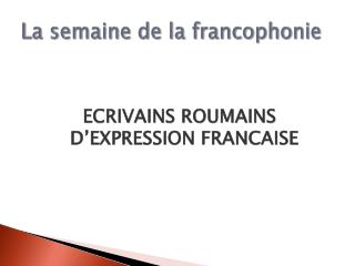 La semaine de la francophonie