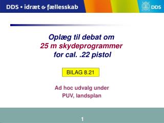 Oplæg til debat om 25 m skydeprogrammer for cal. .22 pistol