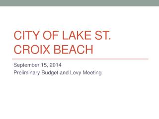 City of Lake St. Croix Beach