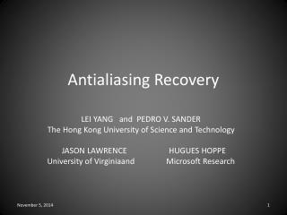 Antialiasing Recovery