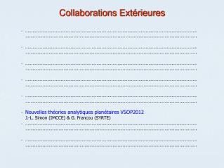 Collaborations Extérieures