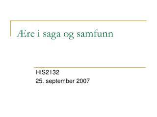 Ære i saga og samfunn