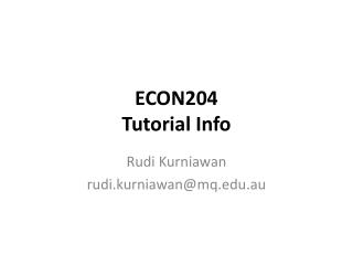ECON204 Tutorial Info