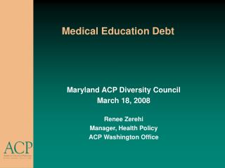Medical Education Debt