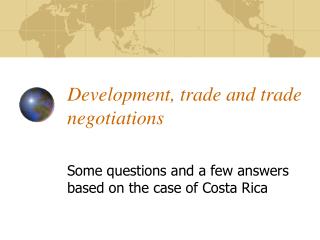 Development, trade and trade negotiations