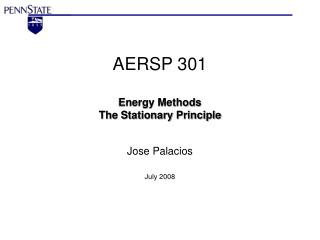 AERSP 301 Energy Methods The Stationary Principle