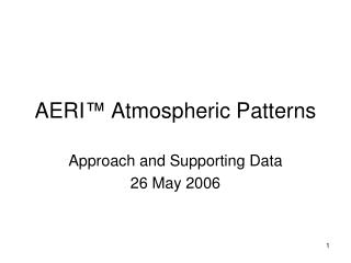 AERI ™ Atmospheric Patterns