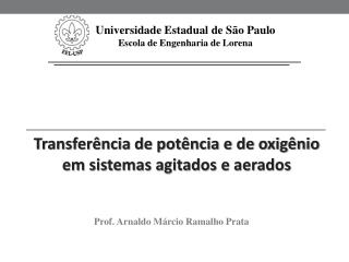 Universidade Estadual de São Paulo Escola de Engenharia de Lorena