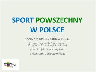 SPORT POWSZECHNY W POLSCE