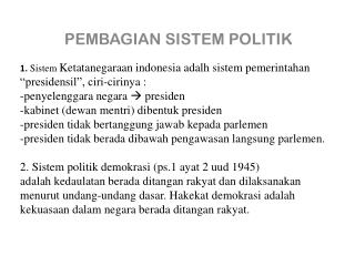 PEMBAGIAN SISTEM POLITIK