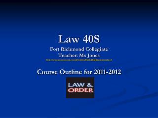 Course Outline for 2011-2012