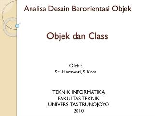 Objek dan Class