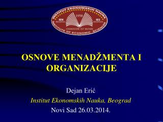 OSNOVE MENADŽMENTA I ORGANIZACIJE
