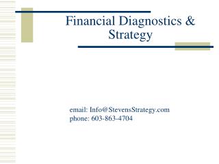 Financial Diagnostics &amp; Strategy