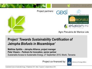 Project ‘ Towards Sustainability Certification of Jatropha Biofuels in Mozambique’