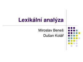Lexikální analýza
