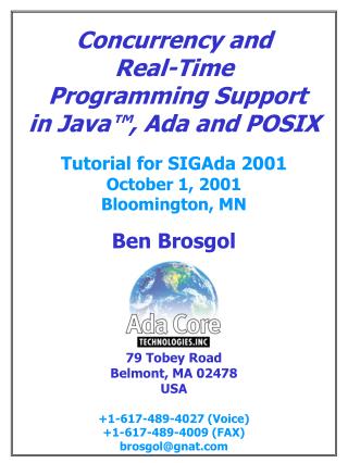 Concurrency and Real-Time Programming Support in Java™, Ada and POSIX