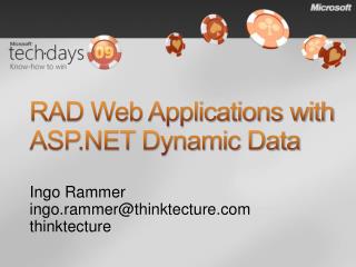 RAD Web Applications with ASP.NET Dynamic Data